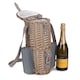 image 1 of Wicker Single Bottle and 2 Champagne Glass Carrier With Shoulder Strap