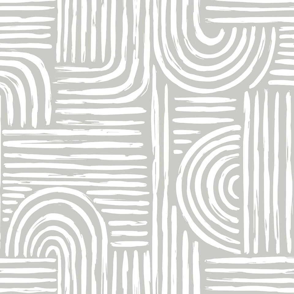 Sample of Raffia Curves Wallpaper in Warm Grey Multi