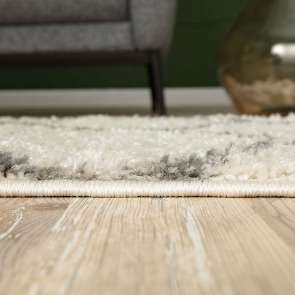 image 1 of The Rugs Moroccan Collection Soft High Pile Shaggy Trellis Floor Rugs and Runners Living Room