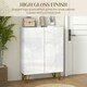image 6 of HOMCOM Shoe Storage Cabinet with Soft-Close Hinges and Adjust Shelves, White