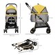image 4 of PawHut 3 In 1 Pet Stroller, Detachable Dog Cat Travel Carriage - Yellow
