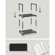image 8 of 10-Tier Shoe Tower, Compact Storage Rack with Fabric Shelves and Metal Frame, Black
