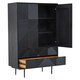 image 4 of Interiors by Premier Black Finish Wooden Cabinet Black