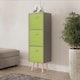 image 2 of Grey 3-Tier 3-Drawer Cube Shelving Unit with Scandinavian Legs | Green | Green & Pine | 1