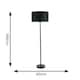 image 3 of ValueLights Charlie Black Floor Lamp Black Chrome Shade & Bulb 