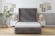 image 1 of Sloomy Sterling Slate Naples Bed Frame With 50"  Upholstered Wingback Headboard 4' Small Double