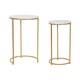 image 1 of Set of 2 tables Home ESPRIT Golden Metal Marble 40 x 40 x 64 cm