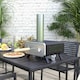 image 2 of Outsunny Wood Fired Pizza Oven with Rotating Pizza Stone and Cover, Black