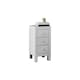 image 1 of Furniturebox Lexi Small Slimline White 3 Drawer Mirrored Bedside Table