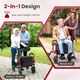image 4 of COSTWAY Rollator Walker Foldable Rolling Walker-Red