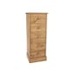 image 5 of Cotswold 5 Drawer Narrow Chest of Drawers - Antique Waxed Pine Bedroom Storage with Turned Handles | Brown | Brown | 1