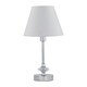 image 1 of Chrome Jewelled Table Lamp with Ivory Off White Shade Chrome | Red
