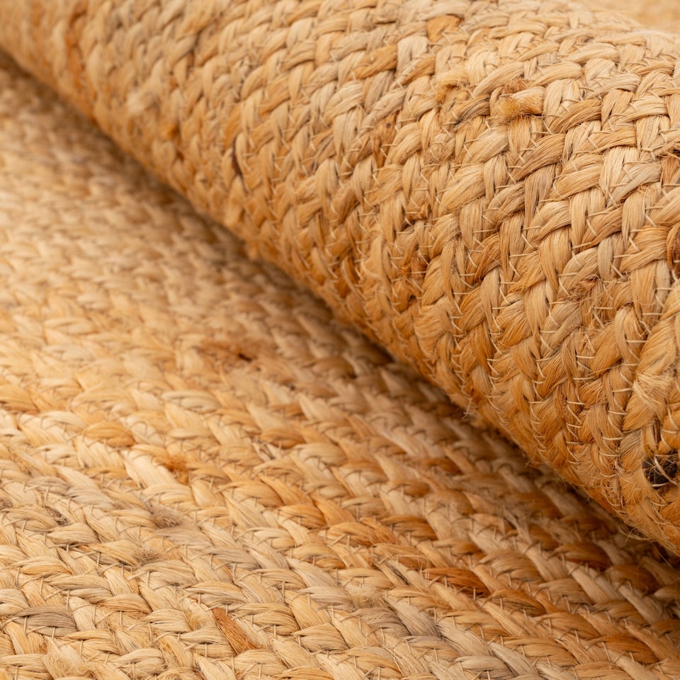 image 1 of KUKOON Classic Natural Handwoven Braided Jute Fireside Living Area Rug 190cm x 280cm