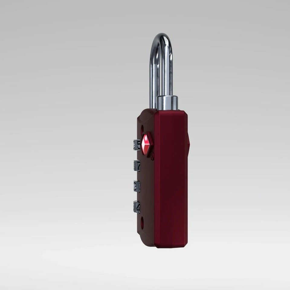 image 1 of Travel TSA Lock - Sangria Red
