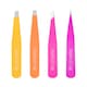 image 4 of Brushworks 4 Piece Combination Tweezer Set - Brights
