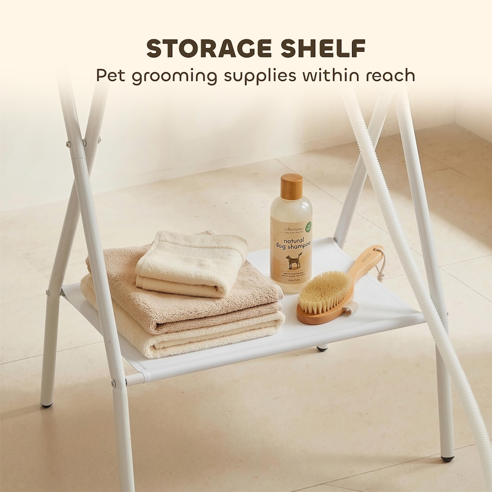 image 1 of PawHut 27L Dog Bath Tub Foldable Pet Bathtub with Stand Grey
