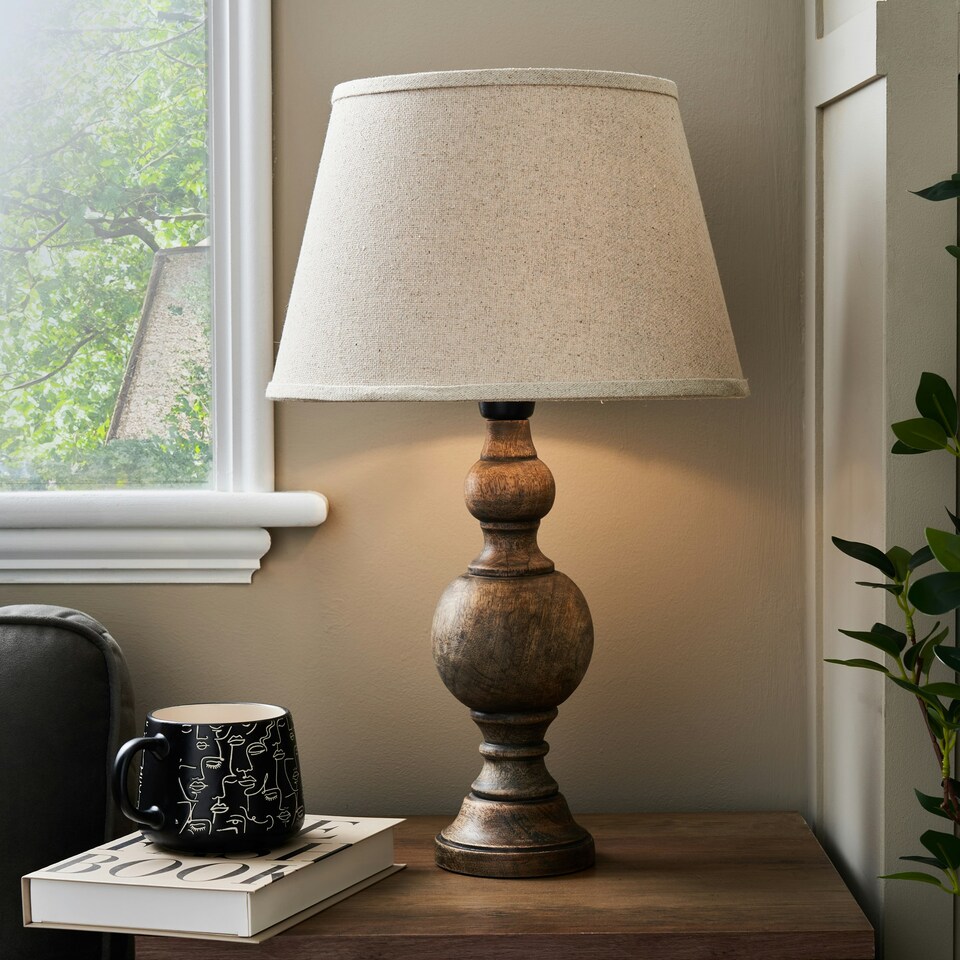 image 1 of BHS Henlock Grey Table Lamp, Natural