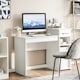 image 4 of COSTWAY Computer Desk with Drawer Compact Study Desk White White