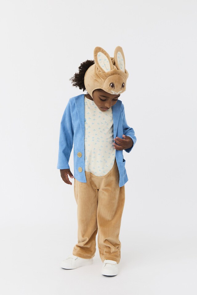 image 1 of Officially Licensed Peter Rabbit Unisex Kids Full Suit Costume - World Book Day, Dress-Up, and Role Play - Ages 3-8 | Blue | Blue | 4-6 years