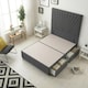 image 1 of Sunburst Divan Bed with 2 Drawers & 54'' Floor Standing Headboard Linen Fabric | Grey | Grey