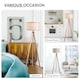 image 4 of HOMCOM Floor Lamp with Elegant Wood Tripod, Free Standing E27 Bulb Lamp Versatile Use For Home Office  Beige