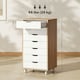 image 3 of Vinsetto Mobile Filing Cabinet, 5-drawer File Cabinet with Wheels, Oak