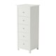 image 1 of Core Products Nairn White 5 Drawer Narrow Chest Of Drawers H114.2cm x W45cm x D40cm White