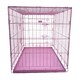 image 3 of Hugglepets Dog Cage Crate with Metal Tray Pink | L