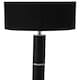 image 2 of Interiors by Premier Black Snake Leather Effect Floor Lamp with Chrome Base and Black Shade Black