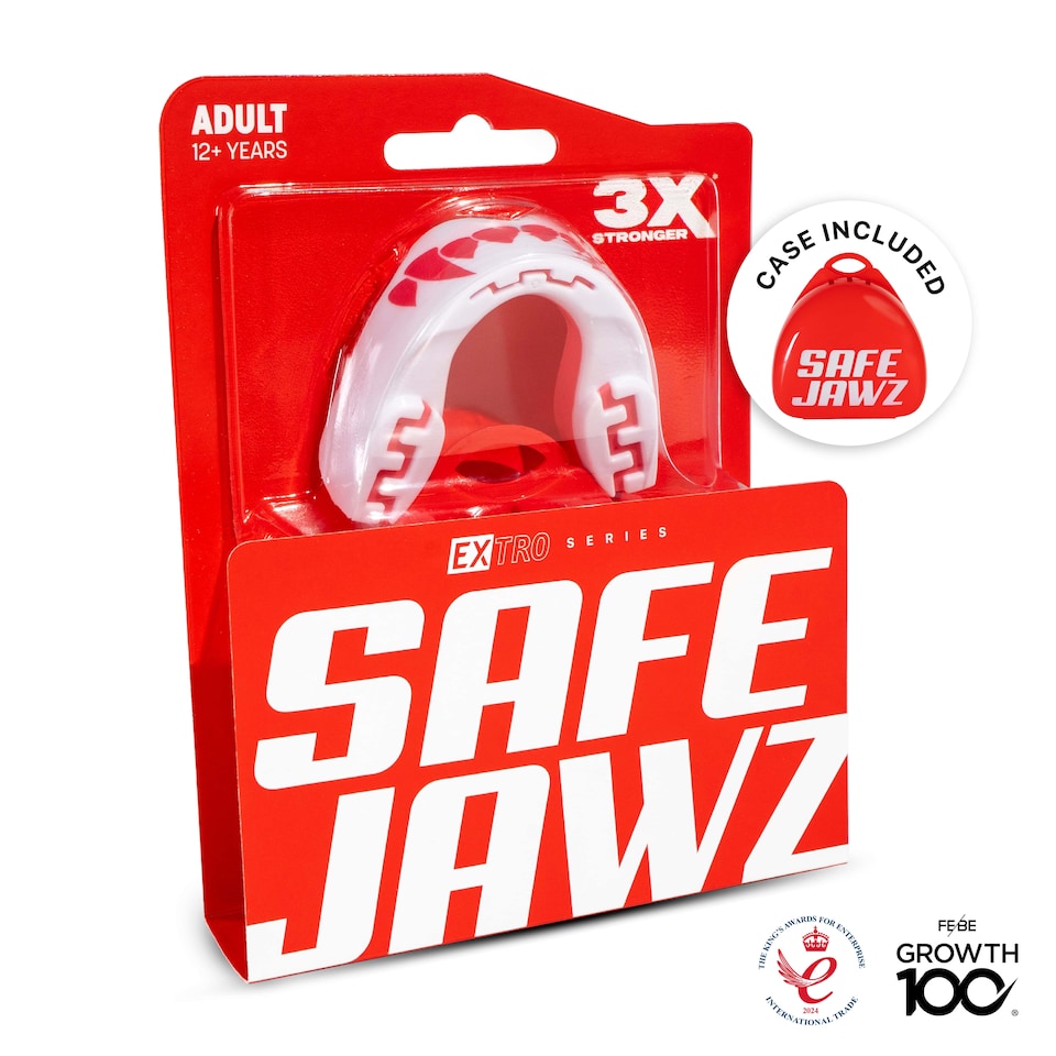 image 1 of SAFEJAWZ Extro Sports Mouth Guard Pink Fangz Adult/Junior