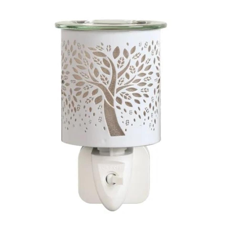 image 1 of Aroma Electric Plug In Wax Melter 13cm White - Tree of life White