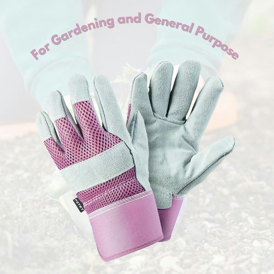 image 1 of Marco Paul Pink Leather Gardening Gloves Pink