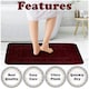 image 3 of VELVETIO Greek Bath Mat & Pedestal Mat Water Absorbent Non Slip Toilet Rugs Red | Burgundy