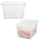 image 3 of 1 x 96 Litre Strong Clear Transparent Storage Container Ideal For Clothes & Books Clear