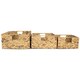 image 4 of Water Hyacinth Shallow Rectangular Storage Basket Set 3 Brown