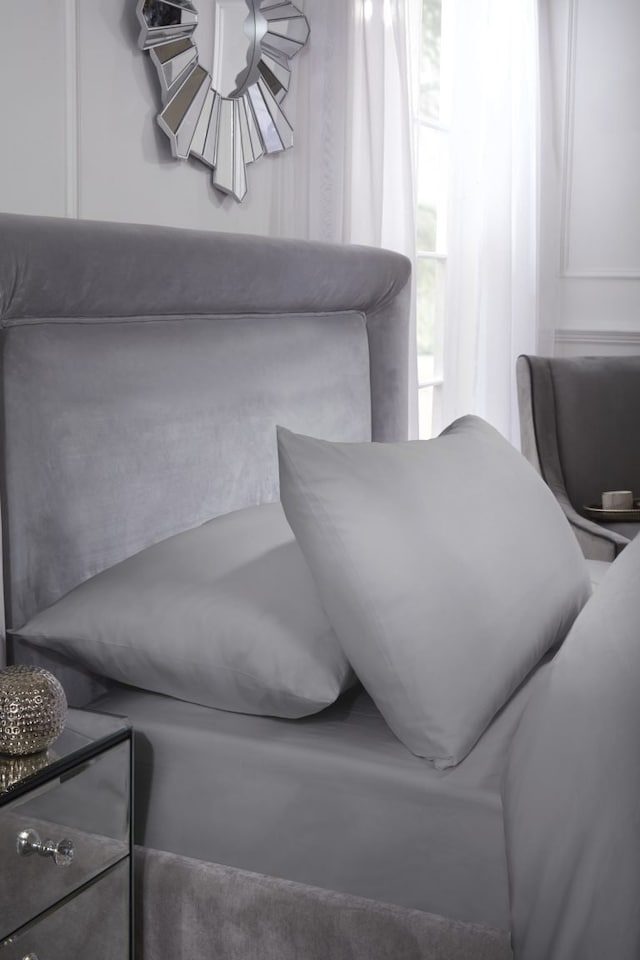 400 Thread Count Cotton Collection Pillowcase Pair in Silver | Grey | Grey