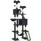 image 1 of Yaheetech 209 cm Large Cat Tower with 2 Cozy Condos Black