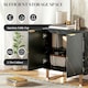 image 4 of HOMCOM Sideboard, Buffet Cabinet with 2 Doors and Adjustable Shelves, Black Black