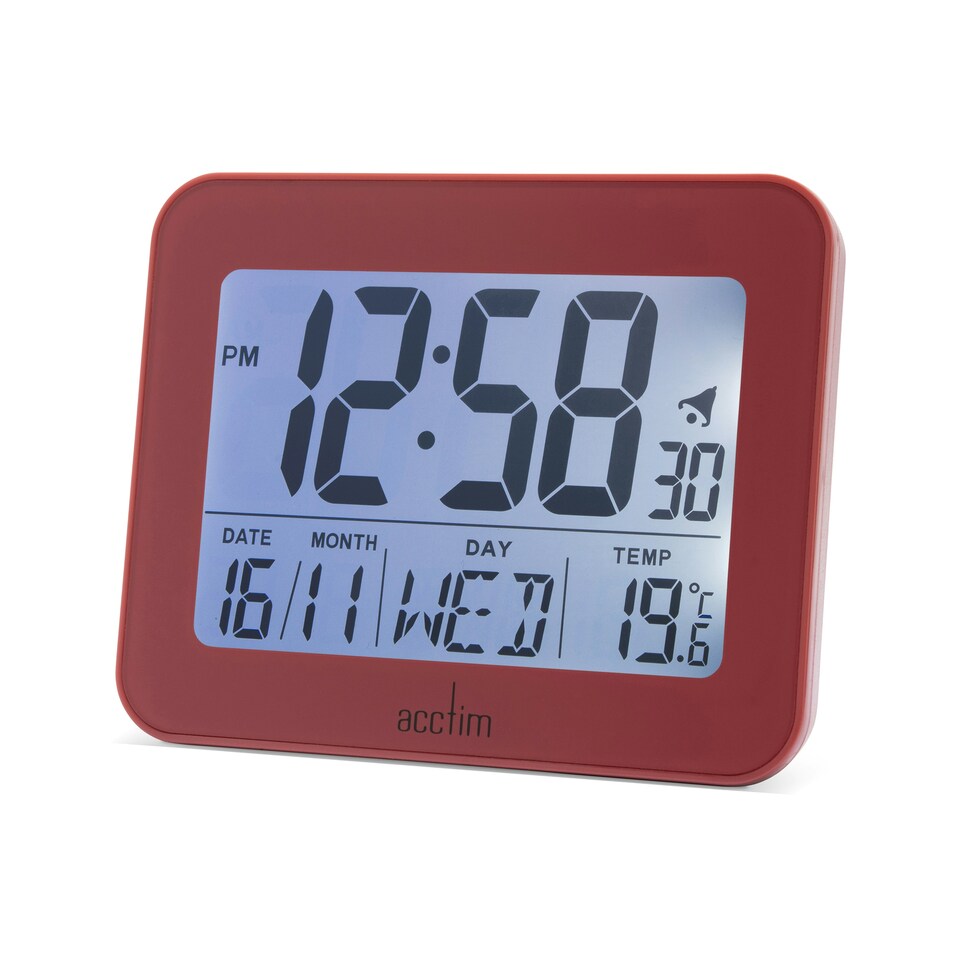 image 1 of Acctim Otto Superbrite® Digital Bedside Alarm Clock Red | Spice