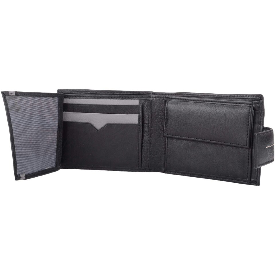 image 1 of Soft Leather Tri-Fold Money / Credit Card Holder / Wallet Black
