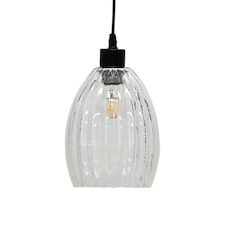 Birch - Clear Fluted Glass Easy Fit Pendant Shade | Clear | Small | 1