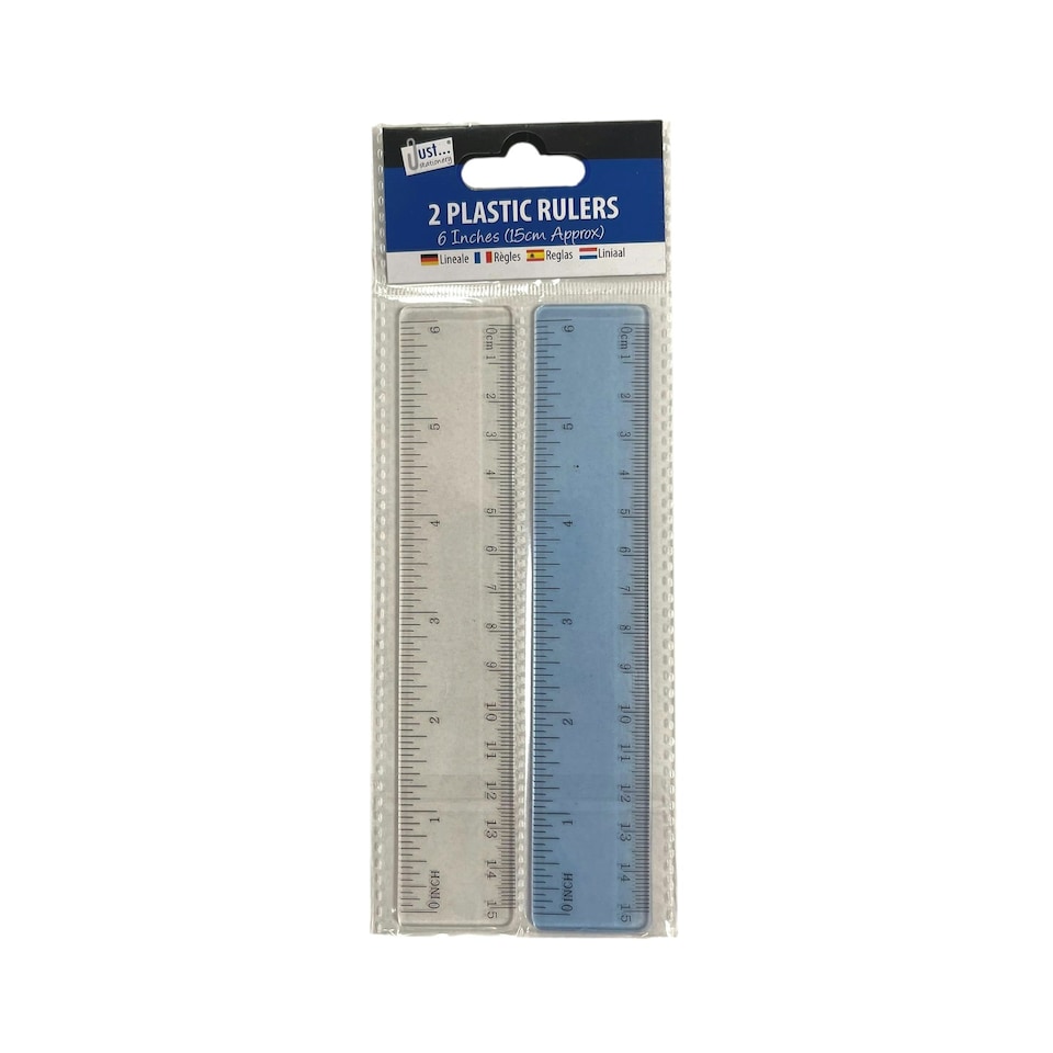 image 1 of Just stationery 6 inch/15cm Plastic Ruler Set of 2