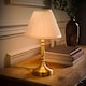 image 3 of ValueLights Sienna Antique Brass Touch Table Lamp With Pleated Cream Shade | Gold