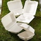 image 2 of White Compostable Bagasse Takeaway Lunch Box 23cm - Pack of 125