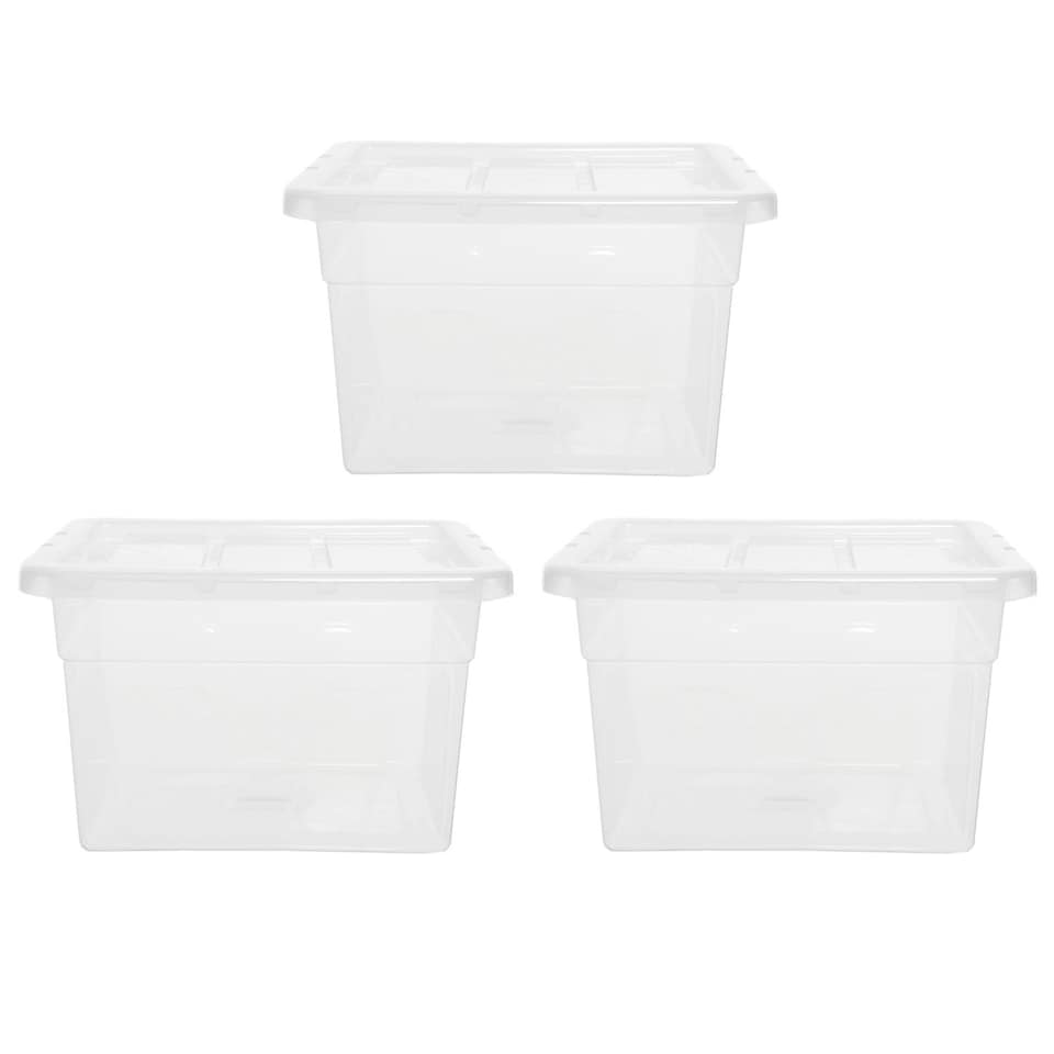 image 1 of 1 x 22 Litre Strong Clear Transparent Storage Container Ideal For Clothes & Books | Clear