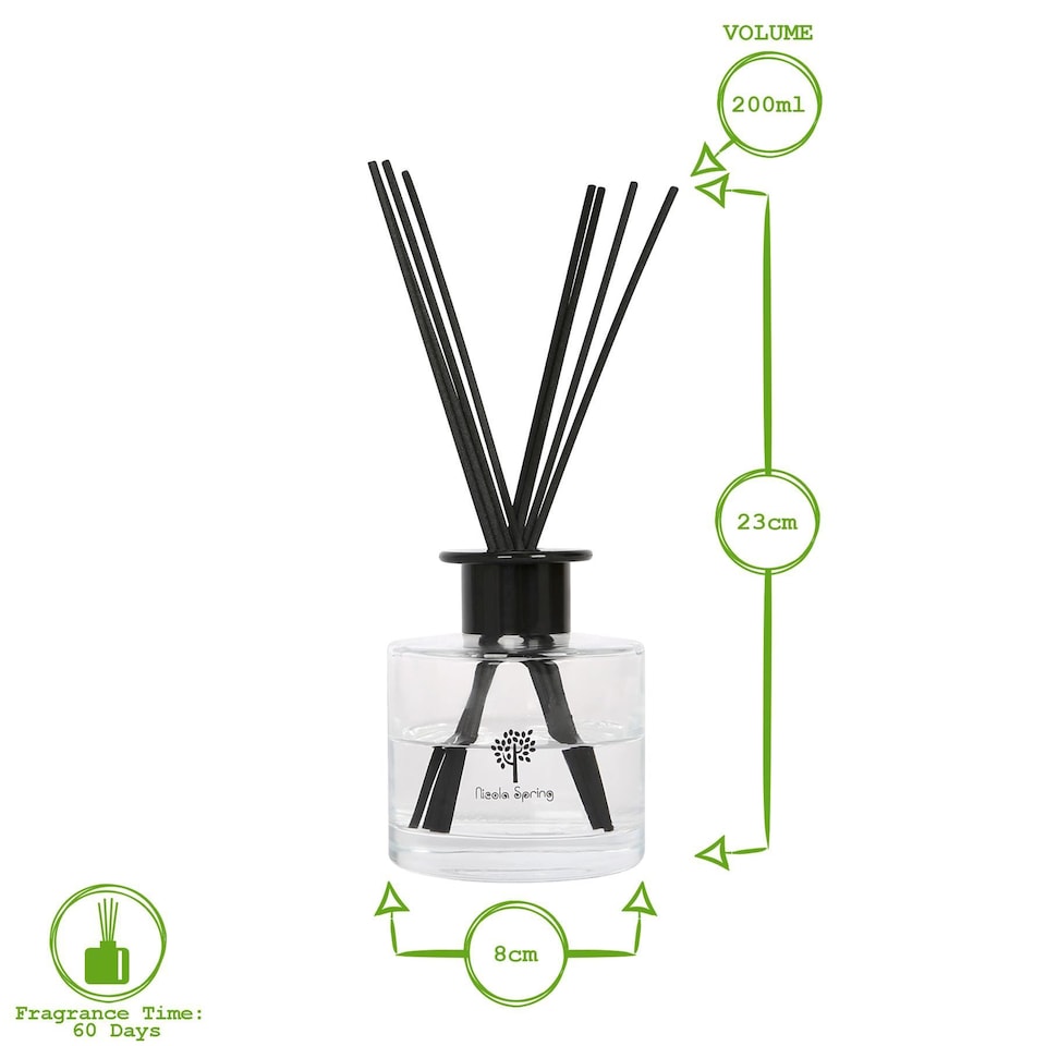 image 1 of Nicola Spring Soy Wax Scented Candle & Reed Diffuser Set - 400g Candle 45 Hour Burn & 200ml Diffuser 60 Day Scent | Clear | Vanilla Sands
