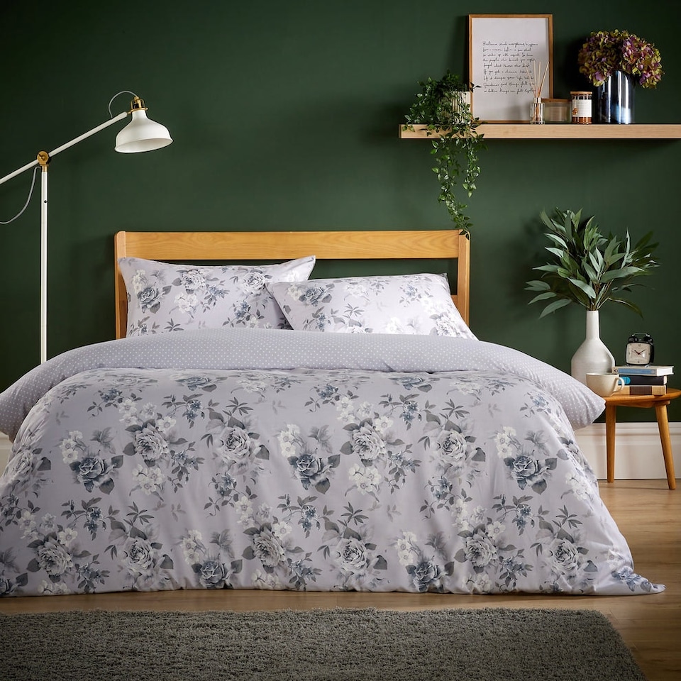 Appleby Flannel Duvet Set in Grey - Single Grey | Grey | Single