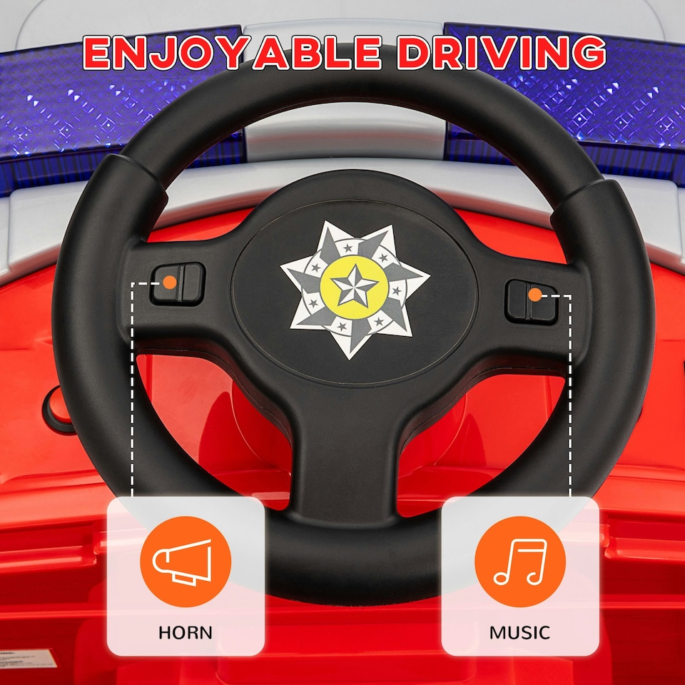 image 1 of AIYAPLAY 12V Ride on Fire Truck w/ Siren, Flashing Lights, Red