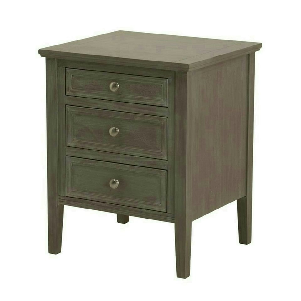 image 1 of The Serene Collection Three Drawer Bedside Table - Wood - L43 x W48 x H59 cm - Grey