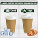 image 9 of ECONX 8oz Kraft Disposable Coffee Cups With White Lid Ripple Insulated Paper Cups 100pc